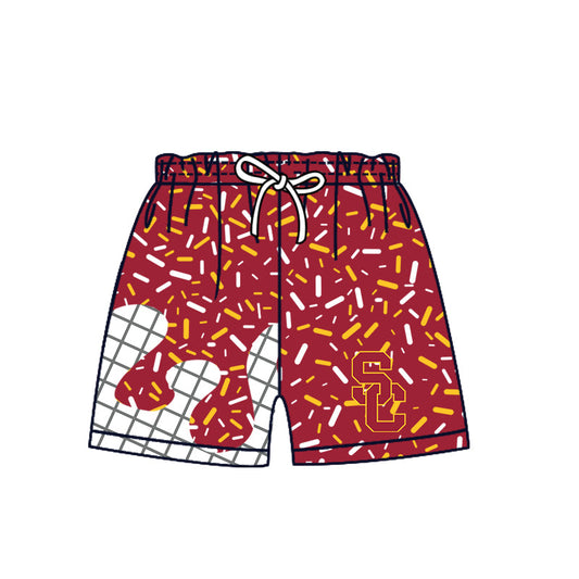 Preorder (moq 5)Baby Boys Red Sprinkles Drip USC Trojans Shorts Bottom