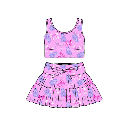 Preorder (moq 5)Baby Girls Rabbits Bows Vests Top Skirt Shorts Easter Clothes Sets