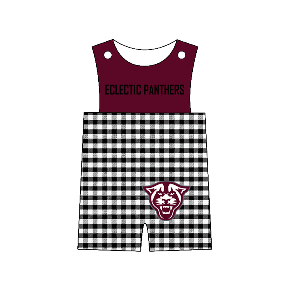 Preorder (moq 5)Baby Boys Sleeveless Eclectic panthers Shorts Rompers