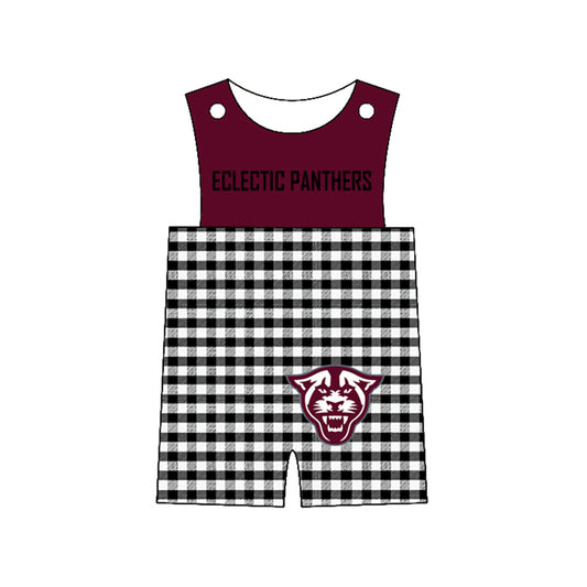 Preorder (moq 5)Baby Boys Sleeveless Eclectic panthers Shorts Rompers