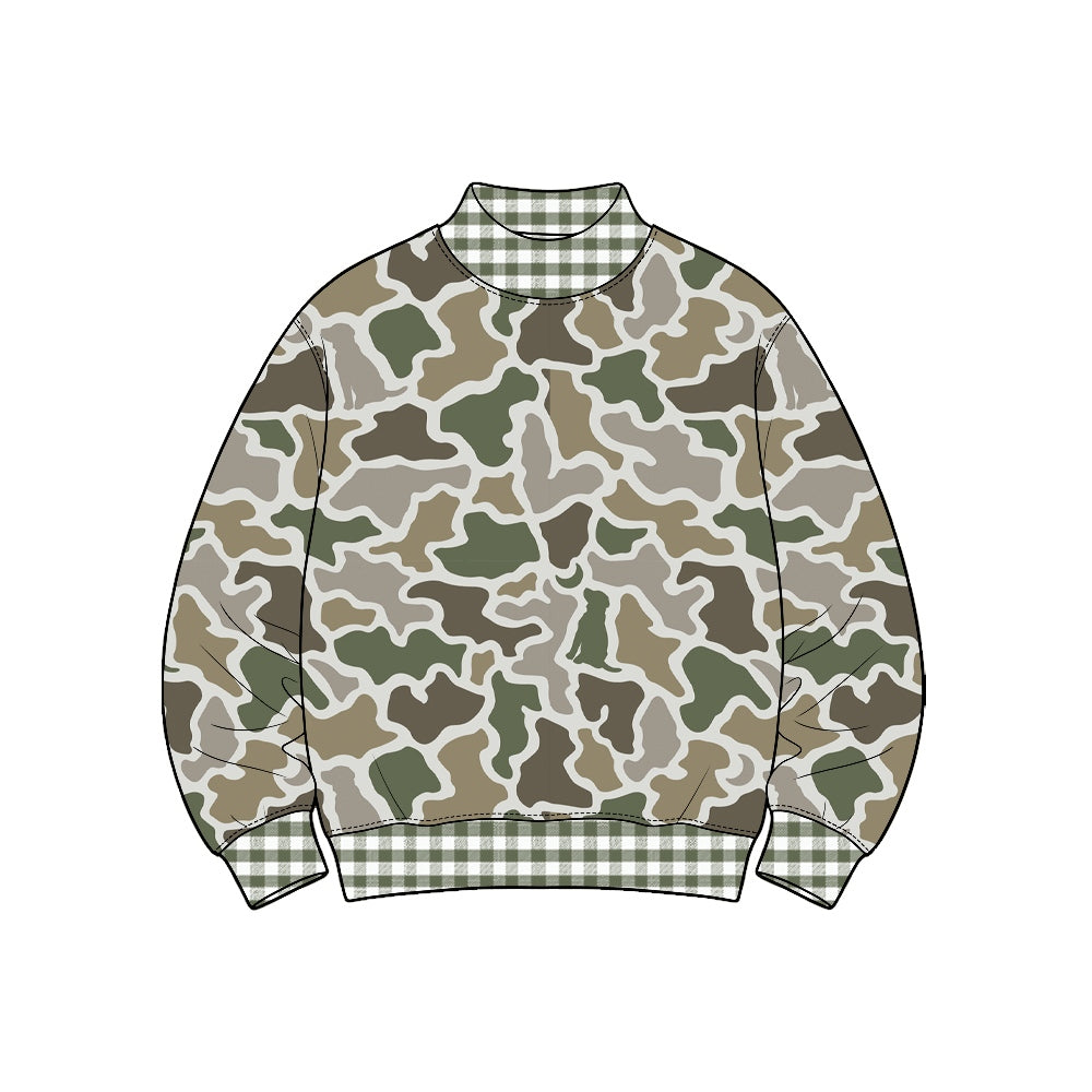 Preorder(moq 5) Boys Long Sleeve Mock Neck Top Floral Printed Kids clothing