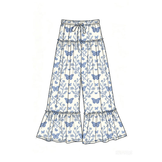Preorder (moq 5)Baby Girls Bows Flowers Butterfly Bell Bottom Pants