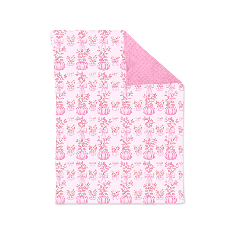 Preorder(moq 5) Baby Kids Pink Bows Pumpkins Plaid Minky Blankets