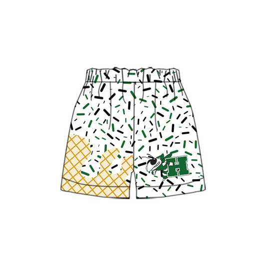 Preorder moq 5 Baby Boys Green Drip H Team Shorts Bottom