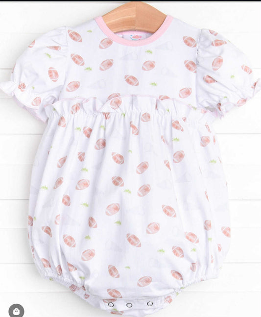 preorder(moq 5)Baby Infant Girls football pink short sleeve Rompers