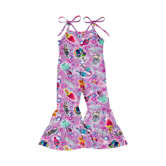 Baby Girls Purple Hair Monster Summer Straps Jumpsuits preorder(moq 5)