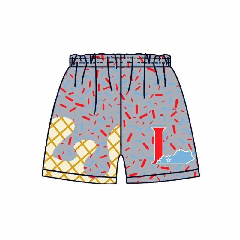 Preorder (moq 5)Baby Boys Drip Grey L Sprinkles Team Shorts Bottoms