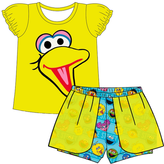 Baby Girls Duck Shirt Shorts Summer Clothes Sets preorder (moq 5)