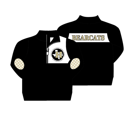 Split Preorder March 3rd Baby Boys Bearcats Team Black Pullovers Tops