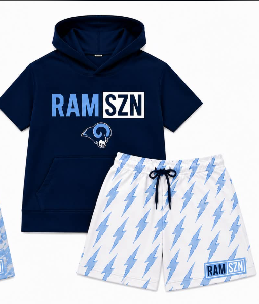Preorder (moq 5) Baby Boys Navy Ram SZN Hoodie Camo Short Team Clothes Sets