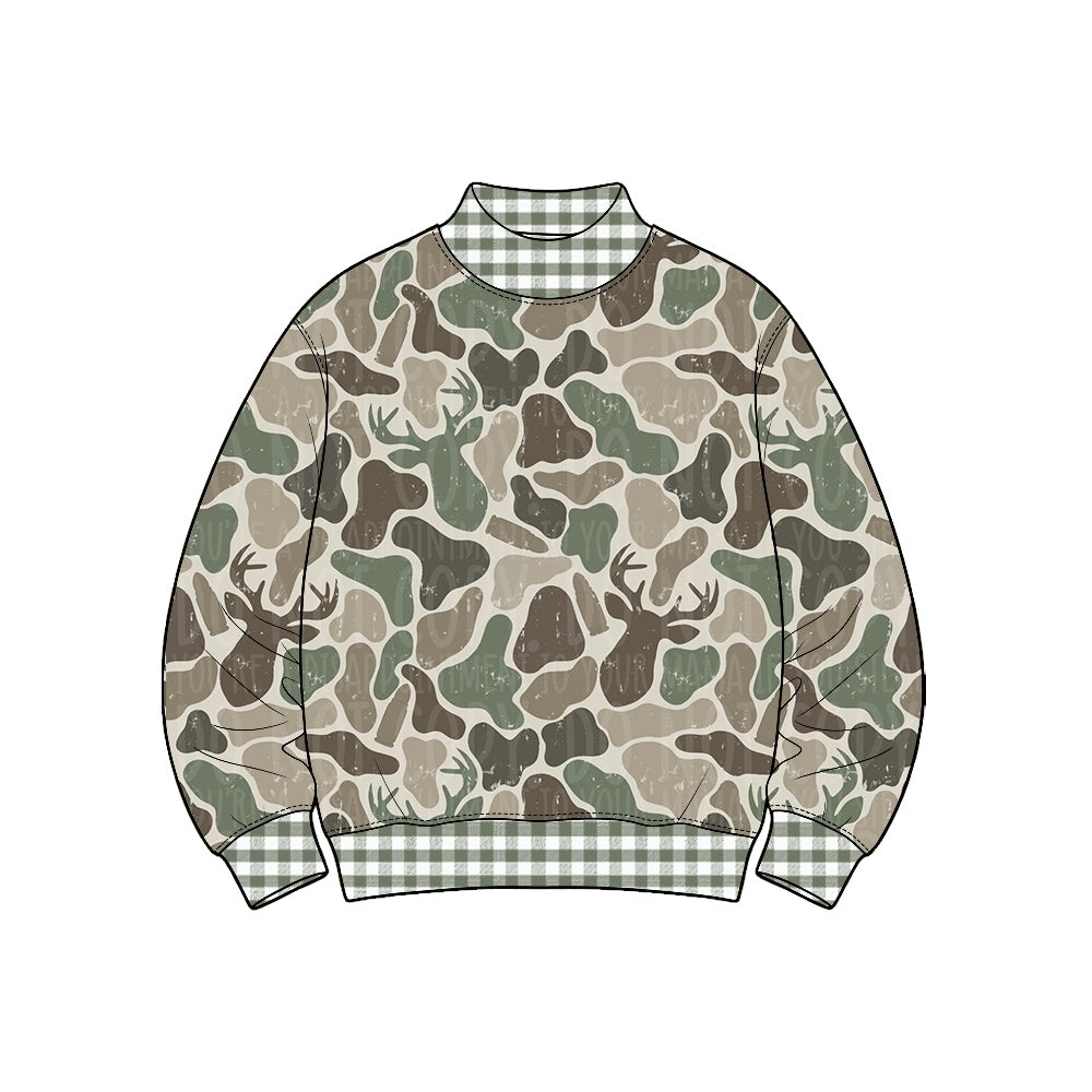 Preorder(moq 5) Boys Long Sleeve Mock Neck Top Floral Printed Kids clothing