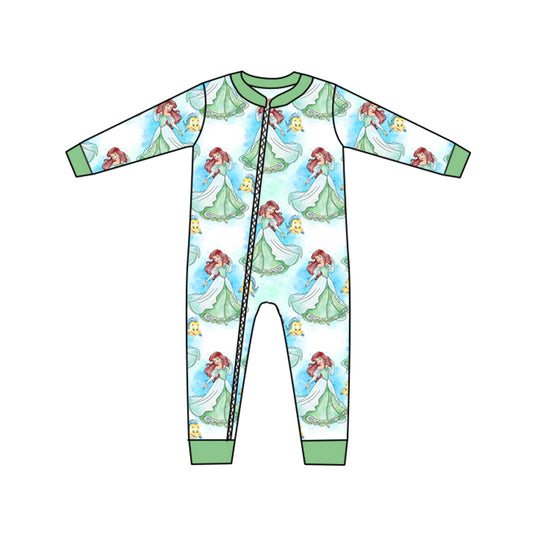 Baby Girls Long Sleeve Princess 9 Zip Rompers preorder(moq 5)