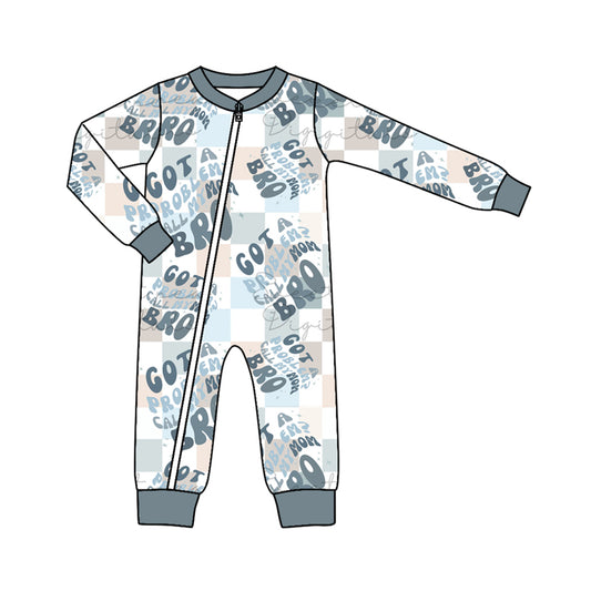 Baby Boys Problem Long Sleeve Zip Rompers preorder(moq 5)