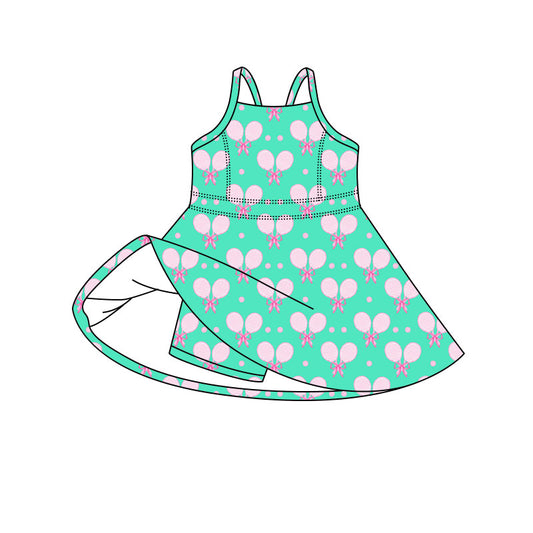 Preorder (moq 5)Baby Girls Strap Tennis Shorts Knee Length Dresses