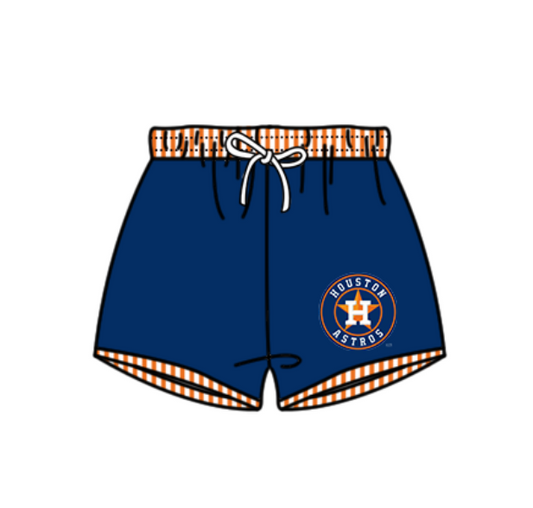 Preorder moq 5 Baby Boys Navy Houston Astros Team Swimming Trunks Bottom