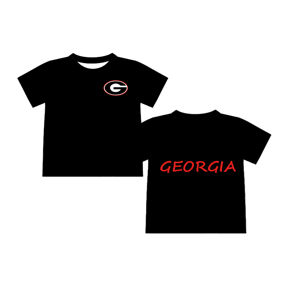 Preorder (moq 5)Baby Boys Black Short Sleeves G Georgia Team Tee Shirts Top