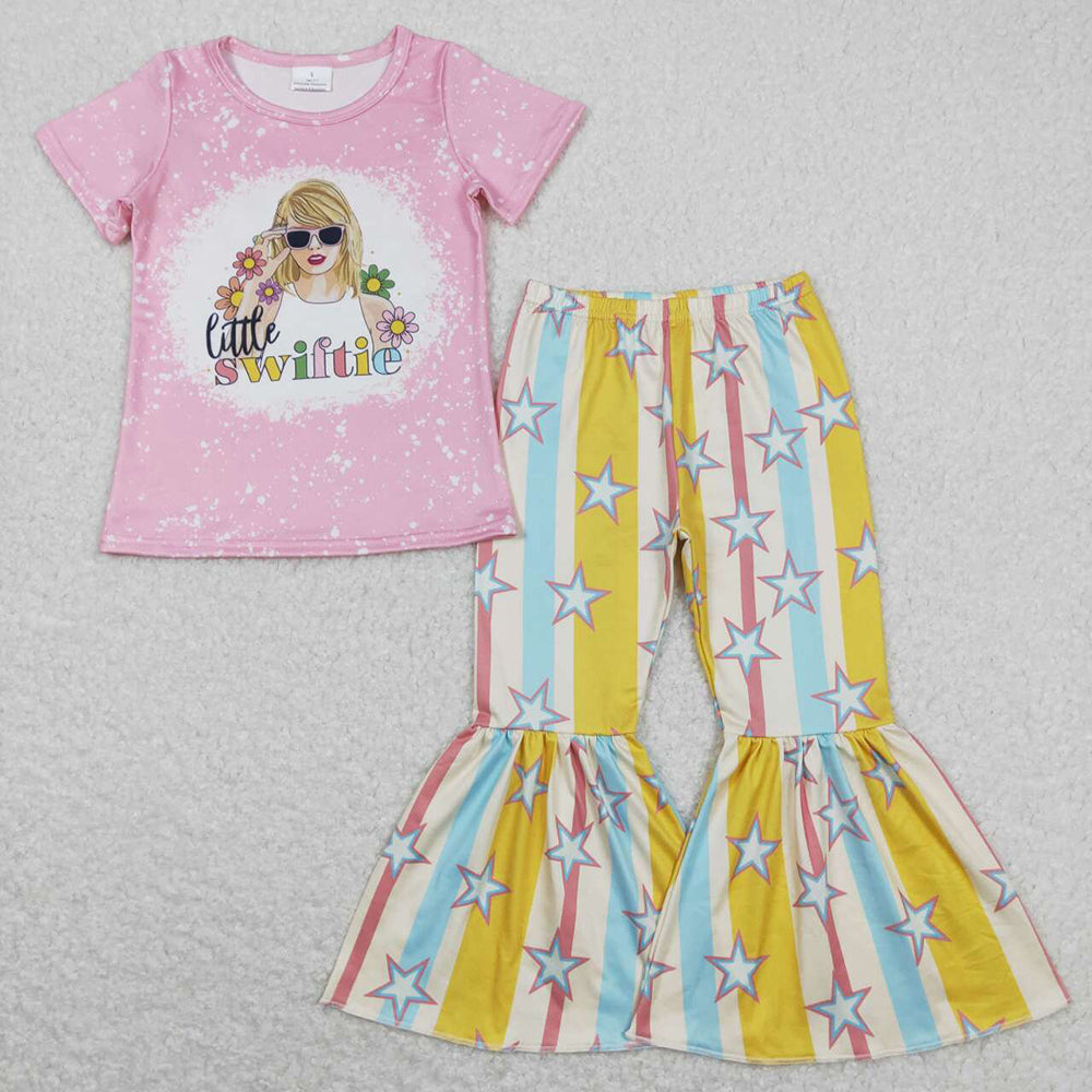 Baby Girls Sibling Sister Concert Singer Shirt Bell Pants Clothes Sets