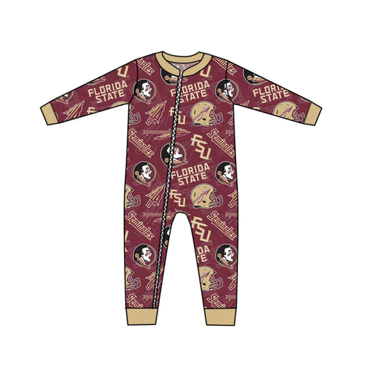 Baby Kids Team FL Long Sleeve Zip Rompers preorder(moq 5)