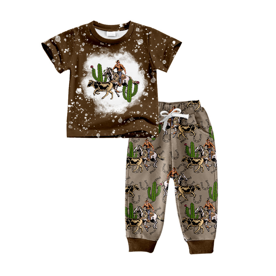 Baby Boys Cactus Rodeo Top Bottom Pants Clothes Sets preorder(moq 5)