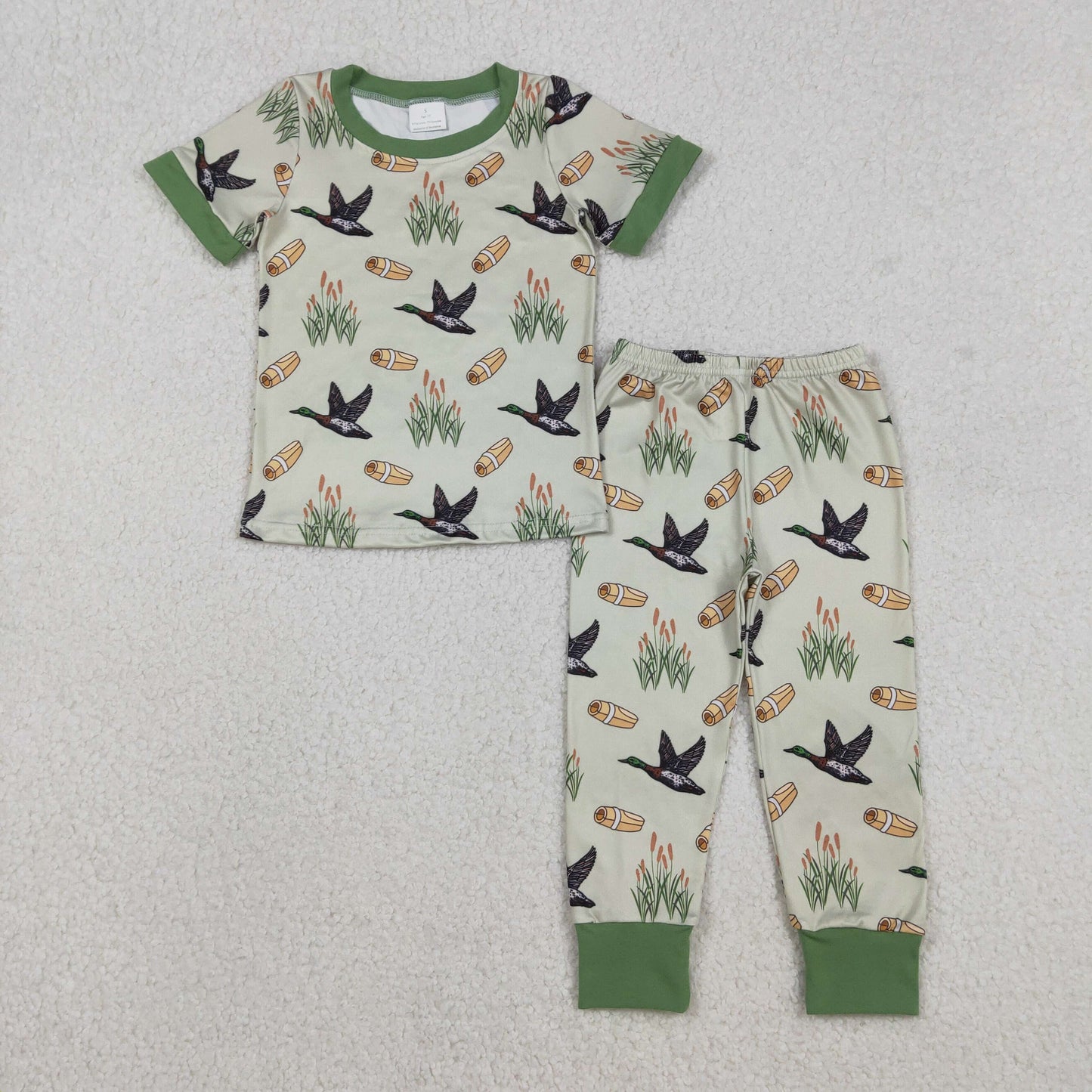Baby Boys Green Ducks Calls Top Pants Hunting Pajamas Sets