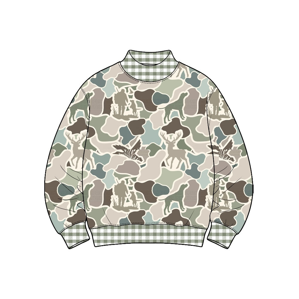 Preorder(moq 5) Boys Long Sleeve Mock Neck Top Floral Printed Kids clothing