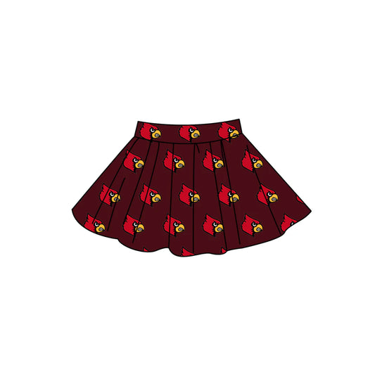 Preorder moq 5 Adult Women Red Louisville Cardinals Team Skirt Shorts Bottom