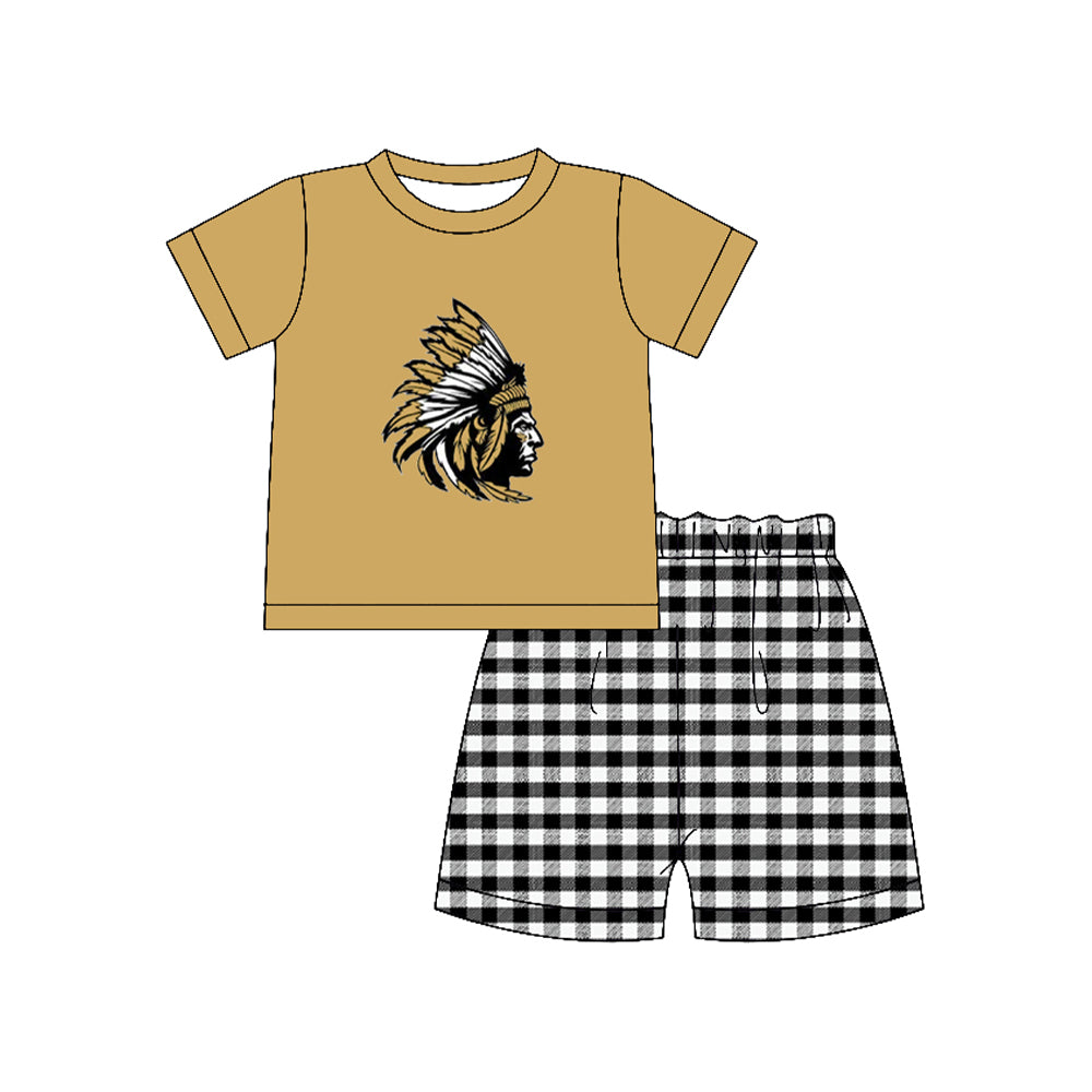 Preorder moq 5 Baby Boys Wetumpka Indians Shorts Team Clothes Set