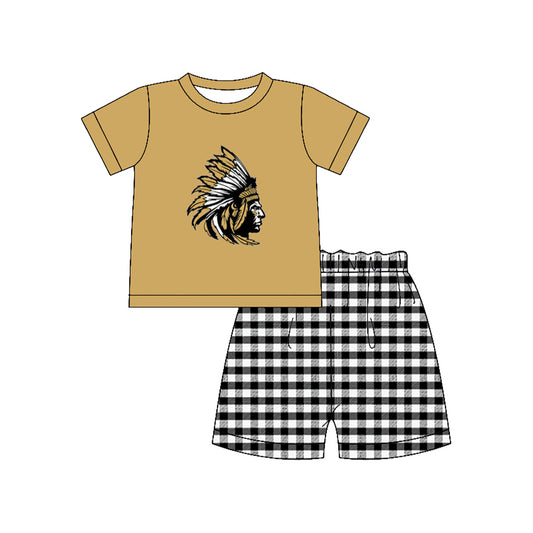 Preorder moq 5 Baby Boys Wetumpka Indians Shorts Team Clothes Set