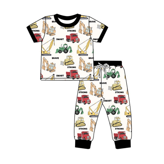 Baby Boys Construction Shirt Pants Pajamas Western Clothes Sets preorder(moq 5)