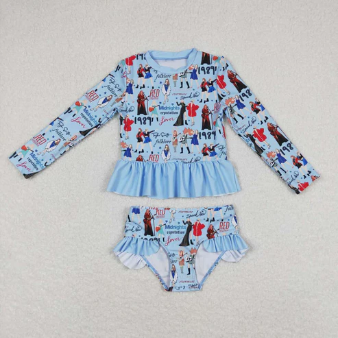 Baby Girls Sibling Long Sleeve Singer Top Bummie Swimsuits