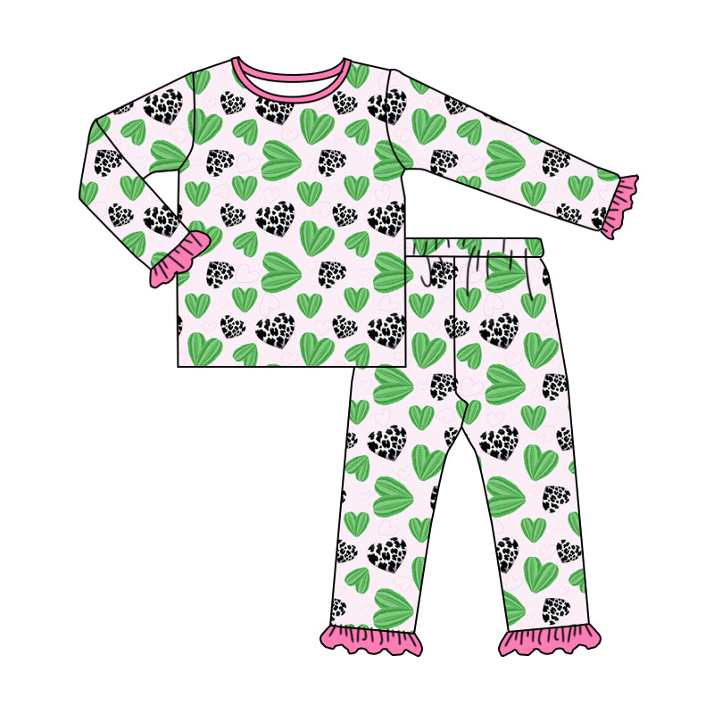 Baby Girls Pink XOXO Cactus Top Pants Pajamas Clothes Sets preorder(MOQ 5)