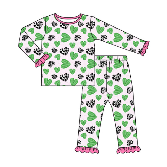 Baby Girls Pink XOXO Cactus Top Pants Pajamas Clothes Sets preorder(MOQ 5)