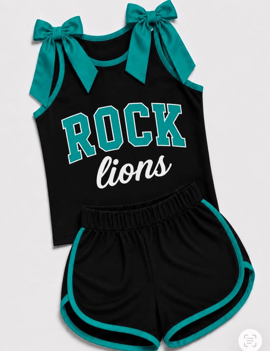 Preorder (moq 5)Baby Girls Yoga Rock Bows Sleeveless Top Shorts Team Clothes Sets