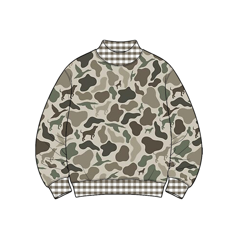 Preorder(moq 5) Boys Long Sleeve Mock Neck Top Floral Printed Kids clothing