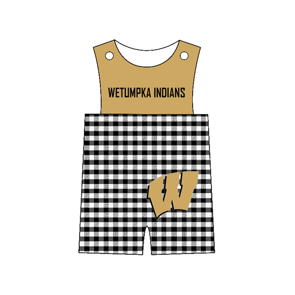 Preorder (moq 5)Baby Boys Sleeveless Wetumpka Indians Shorts Rompers