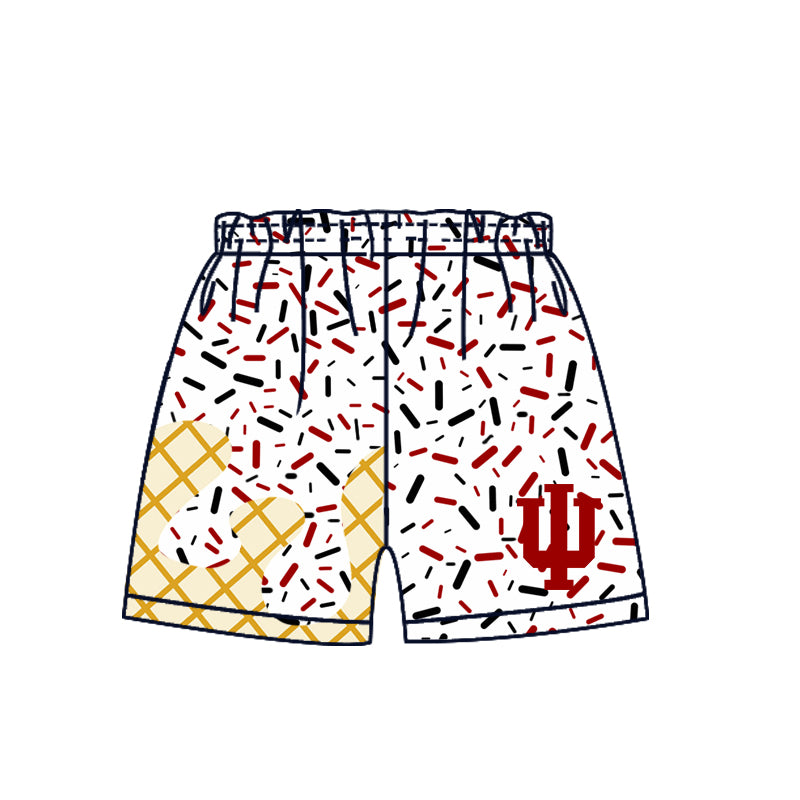 Preorder (moq 5)Baby Boys Red Trident Drip Team Shorts Bottom