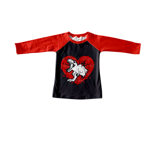 Baby Boys Dinosaur Heart Valentines Long Sleeve Tops preorder(moq 5)