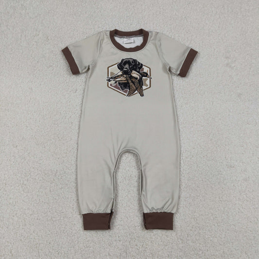 Baby Boys Camo Ducks Dogs Hunting Footie Rompers