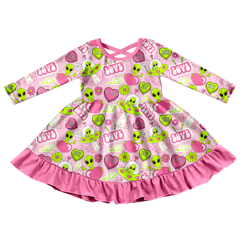 Baby Girls Valentines Hearts Mouse Knee Length Dresses preorder(moq 5)