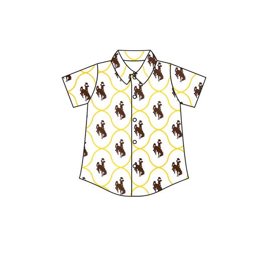 Baby Boys Western Rodeo Buttons Short Sleeve Tee Shirts Tops preorder(moq 5)
