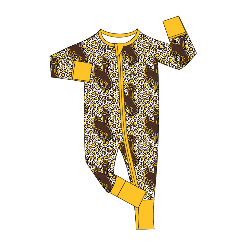 Infant Baby Kids Western Rodeo Horse Zip Rompers preorder(moq 5)