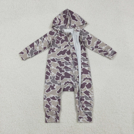 Baby Boys Southern Grey Camo Hoodie Two Way Converbitle Rompers