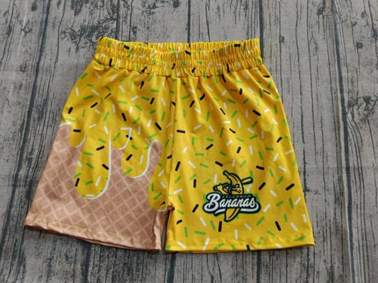 Preorder moq 5  Baby Boys Yellow Sprinkles Bananas Team Shorts Bottom