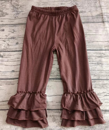 Preorder(moq 5) Baby Girls Brown Ruffle Pants