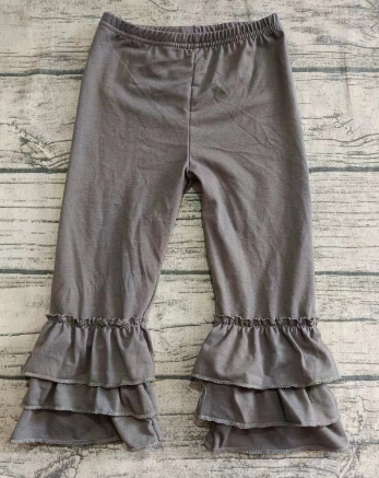 Preorder(moq 5) Baby Girls Gray Ruffle Pants