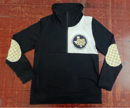 Preorder moq 5 Baby Boys Black Long Sleeves H Bearcats Zipper Pullovers Top