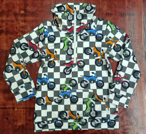 Preorder moq 5 Baby Boys Long Sleeves Olive Plaid Motors Pocket Zipper Pullovers Top