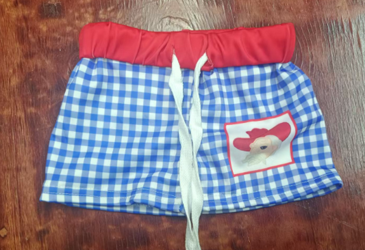 Preorder(moq 5) Baby Boys Blue Plaid Men Summer Swimming Trunks