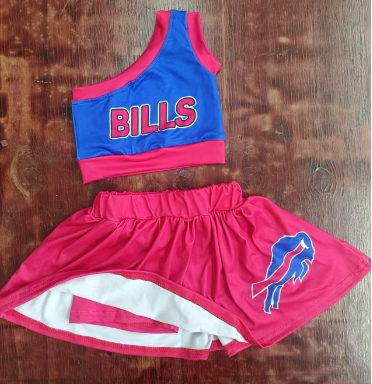 Preorder moq 5 Baby Girls One Shoulder BILLS Vest Top Pink Skort Set