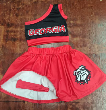 Preorder moq 5 Baby Girls One Shoulder GEORGIA Vest Top Red Dog Skort Set